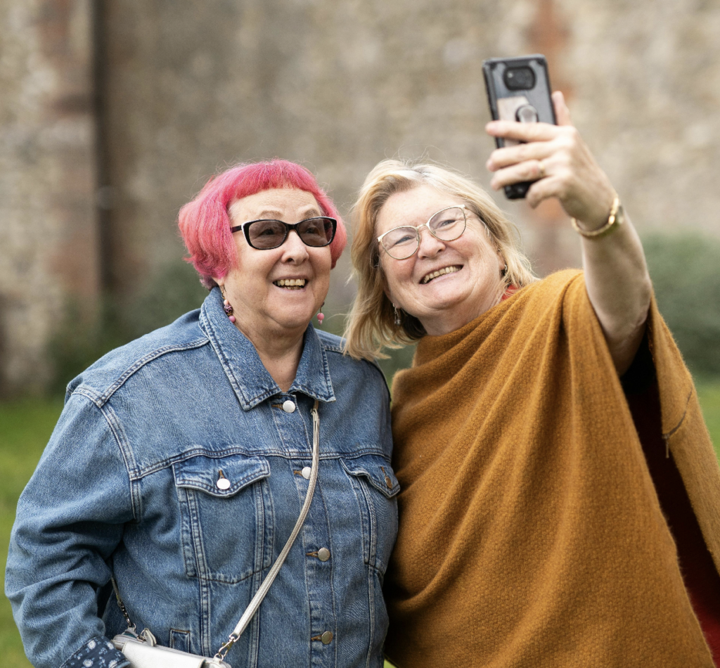 Two women taking a selfie